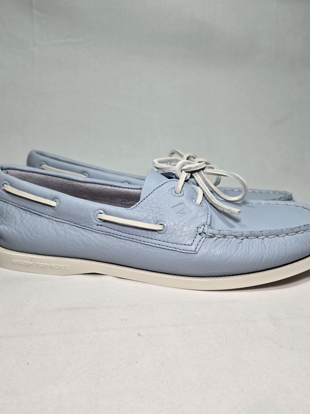 SPERRY Top Sider Two Eye Boat Shoe Womens 10 Light Blue Preppy Summer Travel